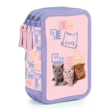 Cicás tolltartó 3 emeletes, üres, Pets, rózsaszín tolltartó