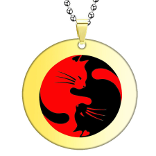 Cicás yin yang medál lánccal medál
