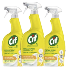CIF Cleanboost Cream zsíroldó Spray Lemon 3x700ml tisztító- és takarítószer, higiénia