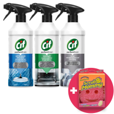 CIF Perfect Finish Spray Csomag + Ajándék Scrub Mommy Szivacs tisztító- és takarítószer, higiénia