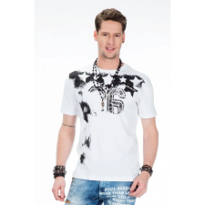 Cipo &amp; Baxx DIVATOS FEHÉR PÓLÓ CT374 WHITE férfi póló