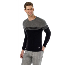 Cipo &amp; Baxx DIVATOS FÉRFI KÖTÖTT PULÓVER CP181 BLACK-GREY férfi pulóver, kardigán