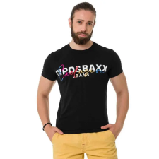 Cipo &amp; Baxx DIVATOS FÉRFI PÓLÓ CT712 BLACK férfi póló