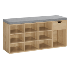 Cipősszekrény paddal szürke ülőkével és fiókkal WESO SONOMA 104x30x48 cm bútor