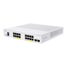Cisco CBS250-16P-2G 16x GbE PoE+ LAN 2x SFP port L2 menedzselhető PoE+ switch hub és switch