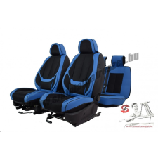  CITROEN AX Nemesis BŐR/SZÖVET MÉRETEZETT ÜLÉSHUZAT -KÉK/FEKETE- KOMPLETT GARNITÚRA ülésbetét, üléshuzat