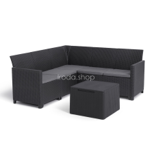  Claire 5 személyes kerti sarokgarnitúra párnatartós asztallal kerti bútor