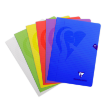 Clairefontaine füzet (A4, 40 lap, vonalas) PP borítású, 5-féle szín füzet