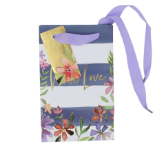  Clairefontaine P illat ajándéktáska Kék csíkok és virágok ajándéktasak