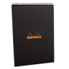 Clairefontaine Rhodia Classic fekete spirálblokk  kockás 80lap  21x29 7cm