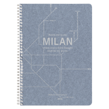 Clairefontaine spirálfüzet (A4, 74 lap, vonalas, margós, 5-féle) Jeans, metróvonalak (2) füzet