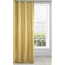  Clarisa kordbársony sötétítő függöny ezüst nyomattal Mustársárga 140x270 cm lakástextília