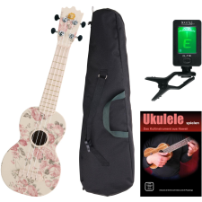 Classic Cantabile Beachbuddy Desert Rose Ukulele Szett Hangolóval Együtt gitár és basszusgitár