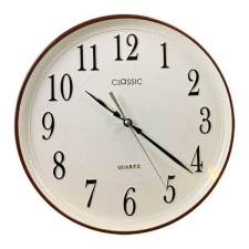  Classic Quartz falióra 34 cm - barna/fehér - halkan járó szerkezettel falióra