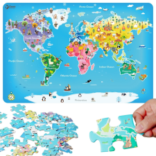 Classic Word fa világtérkép puzzle – 48 darabos fejlesztő játék puzzle, kirakós