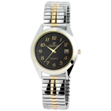 Classique elegáns férfi karóra acél szíjjal (36mm) arany színű díszítéssel karóra