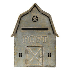 Clayre &amp; EEf Antikolt fém postaláda házikó 26x11x35cm postaláda