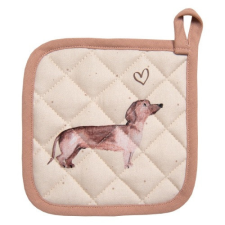 Clayre & EEf Edényalátét 20x20cm 100% pamut, Dachshund Love lakástextília