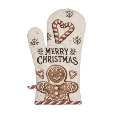 Clayre & EEf Karácsonyi Mézeskalács mintás edényfogó kesztyű Classic Gingerbread Magic lakástextília