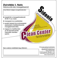  Clean Center Sidonia-strong I. fázis kísérőmatrica információs címke