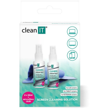 Clean IT Laptop tisztító oldat törlőkendővel, 2 x 30 ml monitor kellék