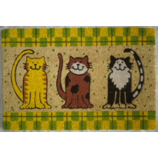 CleanDepo KÓKUSZROST LÁBTÖRLŐ HÁROM CICA 60X40 CM CR-924 lakástextília