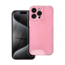 Clear 2mm Apple Iphone 15 Pro max csillámos tok, rózsaszín tok és táska