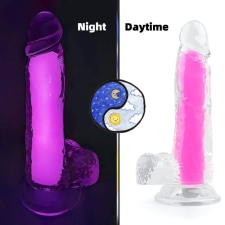 ClearlyHorny Colour Glow Dildo 15 x 4.5cm rózsaszínű műpénisz, dildó