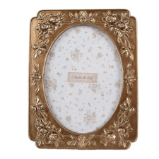  CLEEF.2F1189 Arany rózsás képkeret 14x19/10x15cm, műanyag fényképkeret