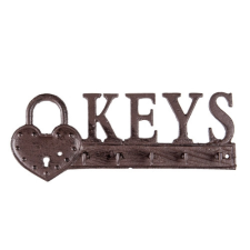  CLEEF.6Y4321 Öntöttvas fali kulcstartó 27x3x10cm, Keys kulcstartó