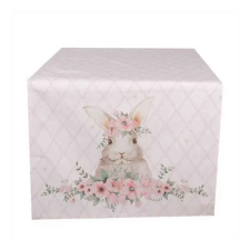  CLEEF.FEB64-1 Asztali futó 50x140cm, 100% pamut, Floral Easter Bunny party kellék