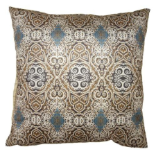 CLEEF.KT021.342 Textil párnahuzat 45x45cm, polyester, barna-zöld tapéta minta lakástextília