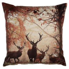  CLEEF.KT021.414 Textil párnahuzat 45x45cm, 100% polyester, szarvasok őszi erdőben lakástextília