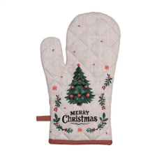  CLEEF.TCH44 Edényfogó kesztyű 18x30cm,100% pamut, Traditional Christmas Harmony lakástextília