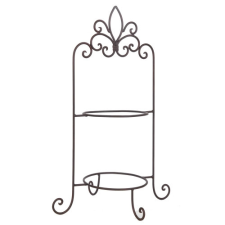  CLEEF.W40091 Asztali tányértartó 38x30,5x57cm,2 emeletes, fém,barna konyhai eszköz