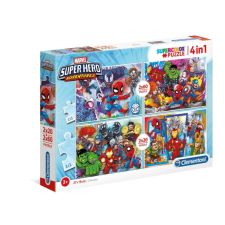 Clementoni 2 x 20 + 2 x 60 db-os szuper színes puzzle - Marvel - Superhero Adventure (24769) puzzle, kirakós