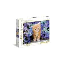 Clementoni 500 db-os puzzle - Vörös cica virágok közt (30415) puzzle, kirakós