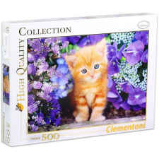 Clementoni Cicás puzzle 500 db-os Clementoni - Vörös cica virágok közt puzzle, kirakós
