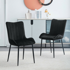  Clipop Fekete Bársony Étkezőszék Szett 2db bútor