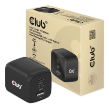 CLUB3D 2x USB-C / USB-A Hálózati töltő - Fekete (65W) mobiltelefon kellék
