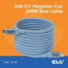 CLUB3D CAC-3030 USB-C Magnetic-Coil 240W Cable 2m Blue