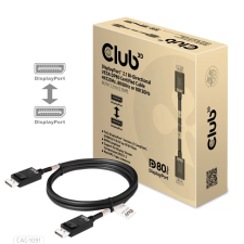 CLUB3D DisplayPort 2.1 Összekötő Fekete 1.2m CAC-1091 kábel és adapter