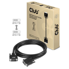 CLUB3D DVI-D - DVI-D kétirányú kábel 3.0m Fekete kábel és adapter