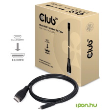 CLUB3D Micro HDMI Átalakító Fekete 1m CAC-1351 audió/videó kellék, kábel és adapter
