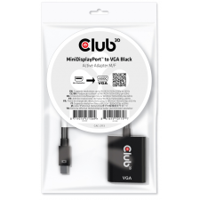 CLUB3D Mini DisplayPort VGA/D-Sub Átalakító Fekete 23cm CAC-2113 kábel és adapter