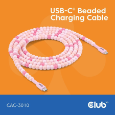 CLUB3D USB-C Beaded Cable 2m Pink CAC-3010 kábel és adapter