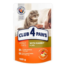  CLUB 4 PAWS felnőtt macskaeledel nyúlhús zselében 24x100g macskaeledel