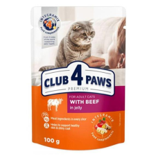  CLUB 4 PAWS macskaeledel marhahús zselében 24x100g macskaeledel