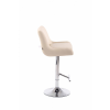  Club elegáns bárszék műbőr krém - króm 307565