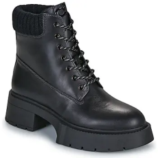 Coach Csizmák LEAH PLATFORM LEATHER LACE-UP BOOTIE Fekete 41